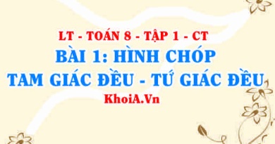 Hình chóp tam giác đều, hình chóp tứ giác đều là gì? có mấy mặt? Toán 8 bài 1 ct1c2b1